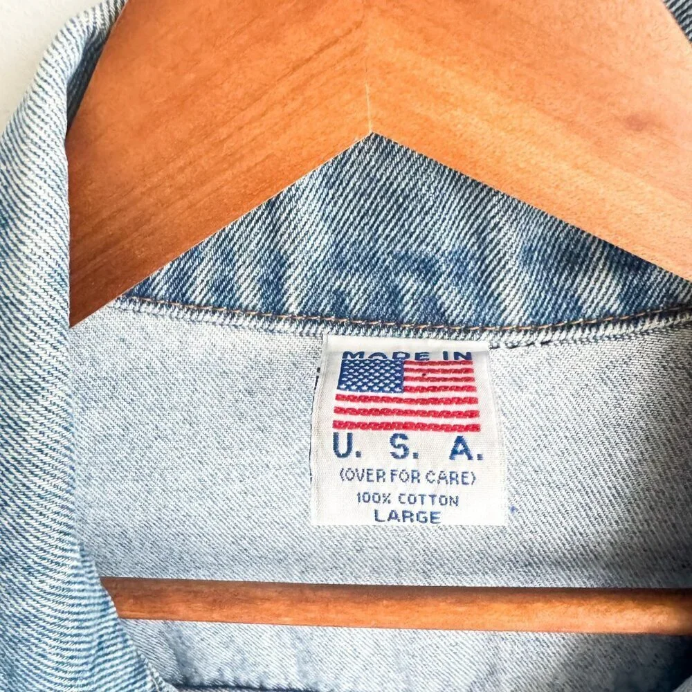 Vintage Wendy's Denim Blue Jean Jacket L - Picture 5 of 5
